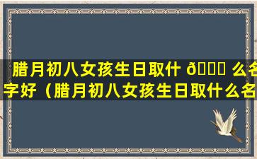 腊月初八女孩生日取什 🐕 么名字好（腊月初八女孩生日取什么名字好一点）